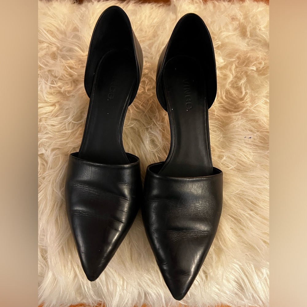 Vince Black Leather Heels
